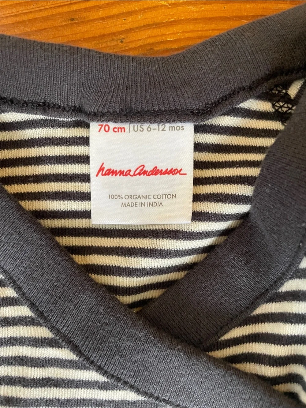 Hanna Andersson Black & White Striped Wrap-Front One-Piece 70cm 6-12 months